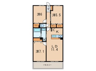 ﾚｼﾞｪﾝﾀﾞﾘｰ甲子園浦風町の物件間取画像